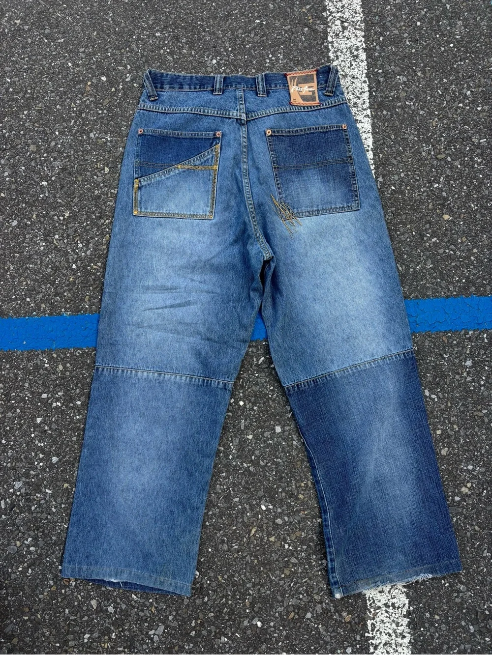 Phat Farm Men's Distressed Blue Carpenter Jeans - Picture 2 of 2